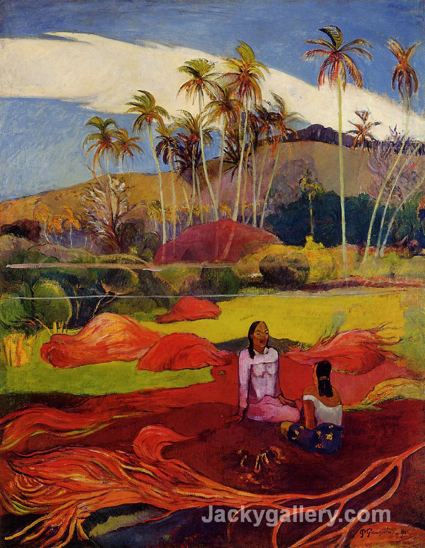 Tahitian Women under the Palms by Paul Gauguin paintings reproduction
